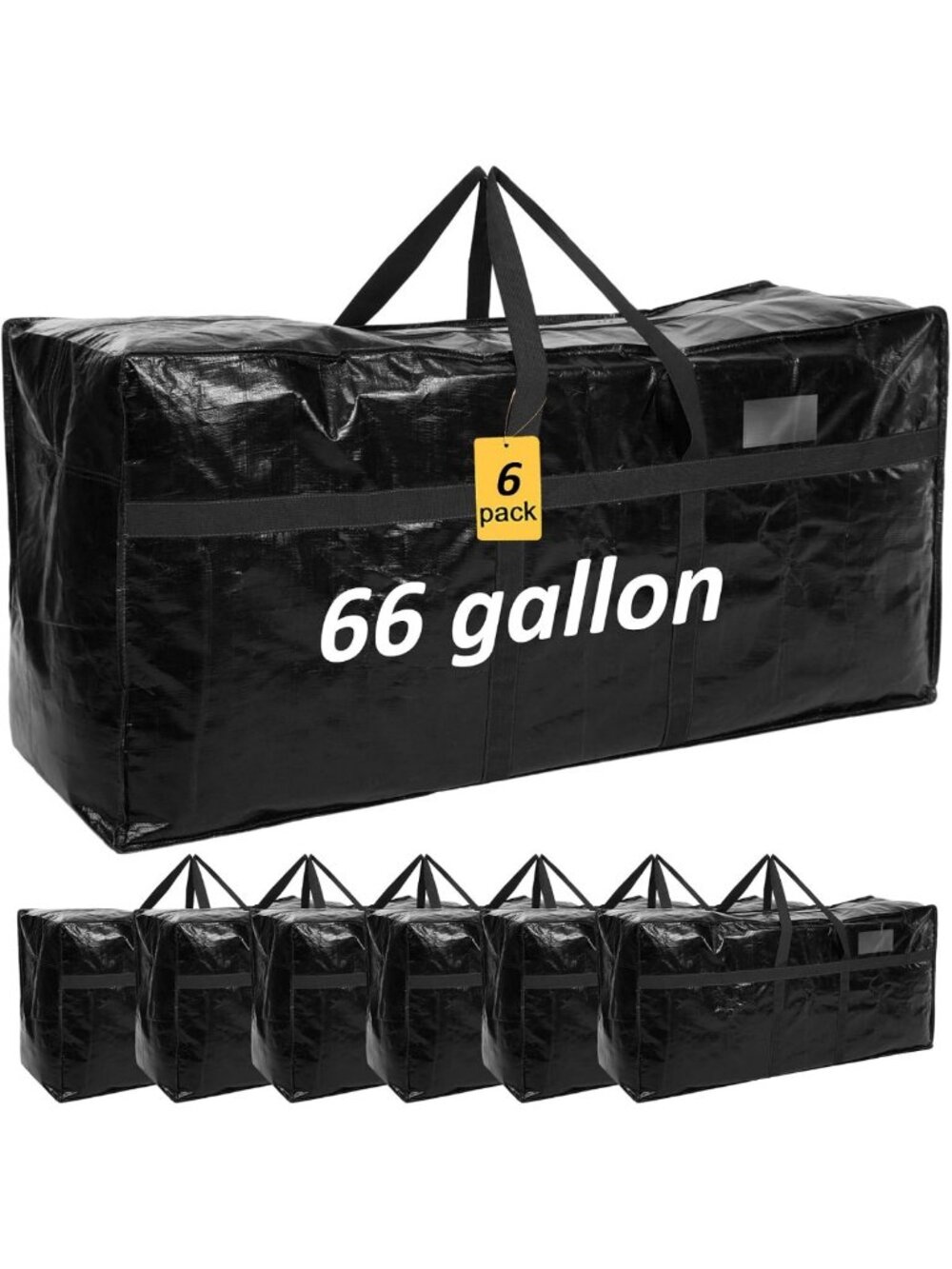 8 Extra Large Heavy Duty 66 Gallon Moving & Storage Bags - Durable & Reusable